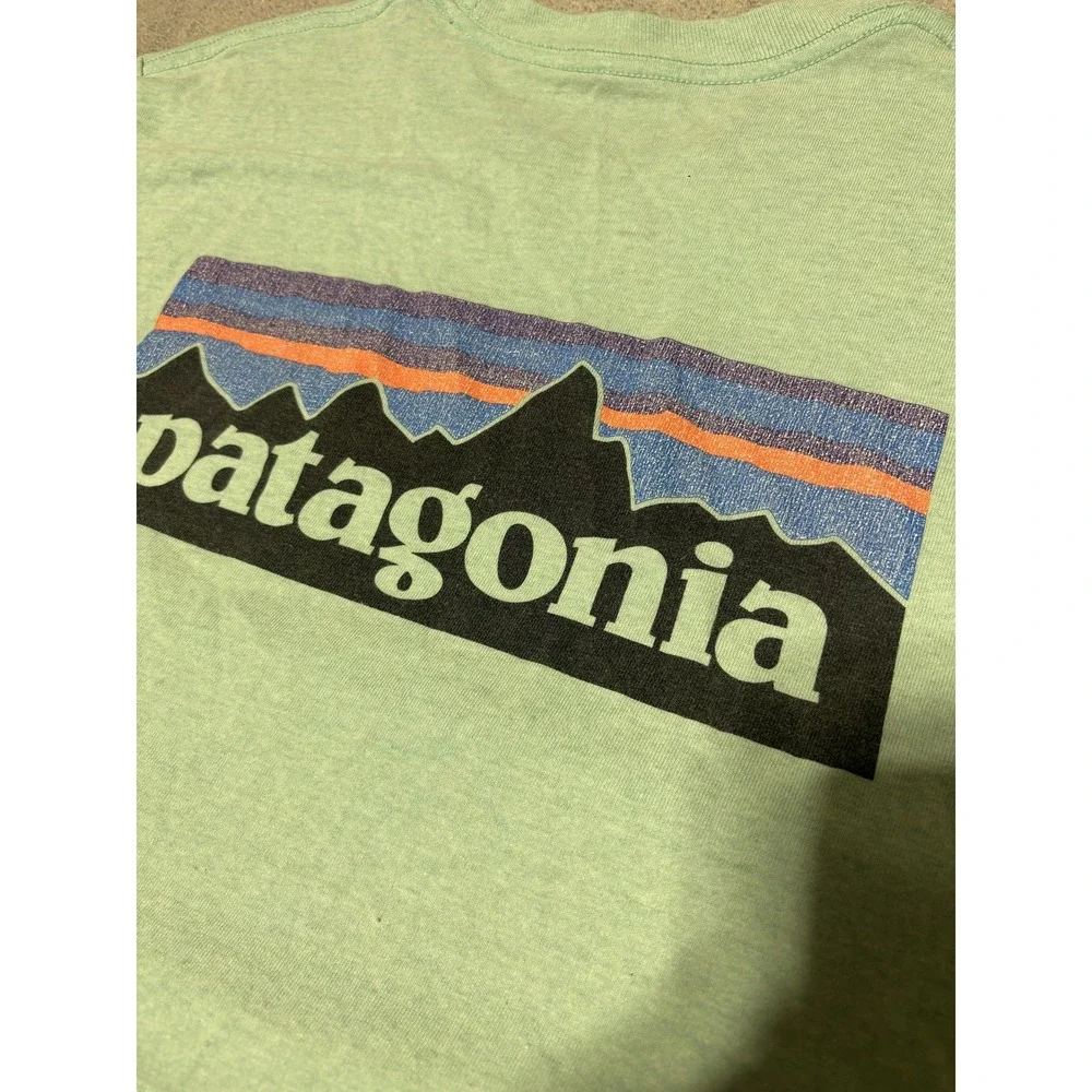 Patagonia Men Size M Reg Fit Green P-6 Logo Pocket Responsibili-Tee 39178
